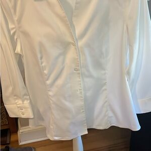 Anne Klein White Button-Front Dress Shirt